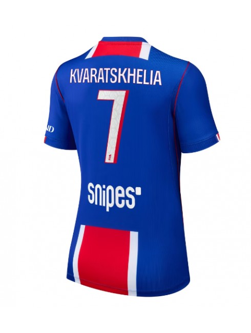 Ženski Nogometna dresi replika Paris Saint-Germain Khvicha Kvaratskhelia #7 Domači 2026-27 Kratek rokav Ženski Nogometna dresi replika Paris Saint-Germain Khvicha Kvaratskhelia #7 Domači 2026-27 Kratek rokav